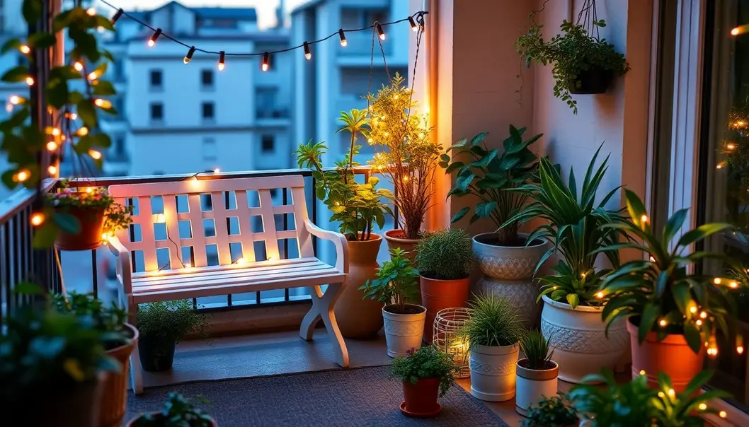 Newlywed couple selecting plants for their first balcony garden.